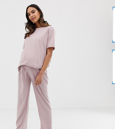 Комбинируемые пижамные брюки из меланжевого трикотажа ASOS DESIGN Maternity - Розовый