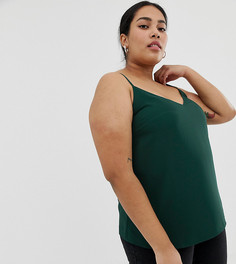 Двухслойный топ на тонких бретельках ASOS DESIGN Curve - Зеленый