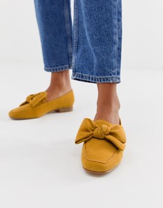 Лоферы горчичного цвета с бантом ASOS DESIGN My Girl - Желтый