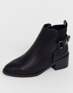 Черные ботинки челси для широкой стопы из искусственной кожи New Look - Черный