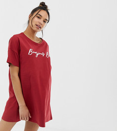 Пижамная футболка для беременных с принтом Bonjour bebe ASOS DESIGN - Красный