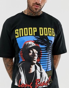 Черная футболка с принтом Snoop Dogg Pull&Bear - Черный