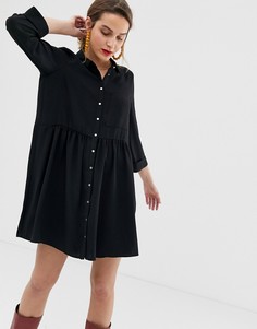 Черное платье-рубашка River Island - Черный