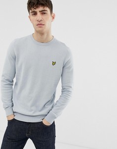 Джемпер из хлопка и мериносовой шерсти с круглым вырезом Lyle & Scott - Синий