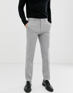 Светло-серые узкие брюки в полоску Burton Menswear - Серый