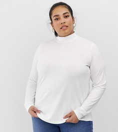 Белый лонгслив с высоким воротом ASOS DESIGN Curve - Белый