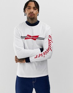 Свободный лонгслив с контрастным высоким воротом ASOS DESIGN - Белый