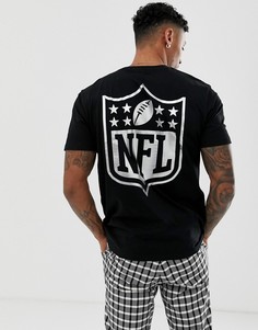 Свободная футболка с принтом NFL на груди и спине ASOS DESIGN - Черный