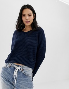 Джемпер с V-образным вырезом Hollister - Темно-синий