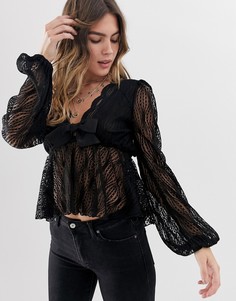 Топ Free People - Черный