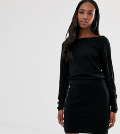 Трикотажное платье со свободным топом и облегающей юбкой ASOS DESIGN Tall - Черный