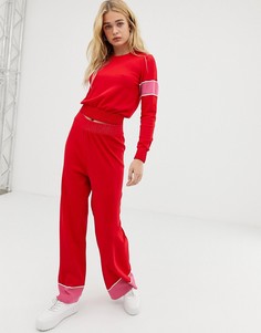Комплект с вязаным джемпером и брюками с широкими штанинами Free People Sunday - Красный
