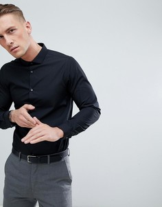 Черная приталенная рубашка Burton Menswear - Черный