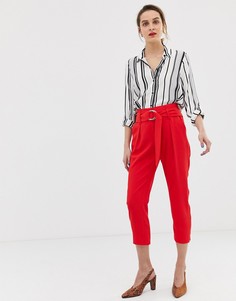 Красные суженные книзу брюки с декоративным кольцом River Island - Красный
