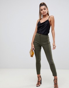 Брюки скинни с завышенной талией ASOS DESIGN - Зеленый