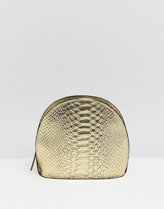 Кожаная сумка через плечо с эффектом металлик ASOS DESIGN - Золотой