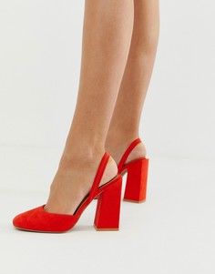 Туфли на высоком каблуке с открытой пяткой ASOS DESIGN - Красный