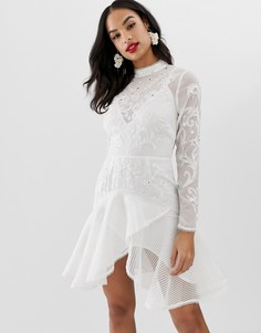 Платье мини с вышивкой и отделкой ASOS DESIGN - Мульти