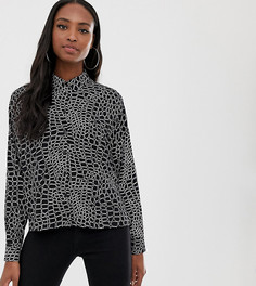 Укороченная рубашка с длинными рукавами и крокодиловым принтом ASOS DESIGN Tall - Мульти