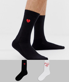 2 пары спортивных носков с надписью ASOS DESIGN - Мульти