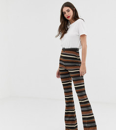 Расклешенные жаккардовые брюки с черепаховой пряжкой ASOS DESIGN Tall - Мульти