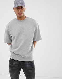 Серый oversize-свитшот с короткими рукавами ASOS DESIGN - Серый