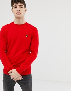 Джемпер из хлопка и мериносовой шерсти с круглым вырезом Lyle & Scott - Красный