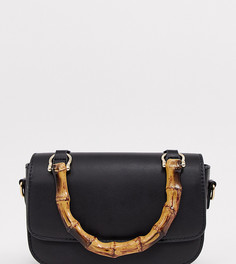 Черная броская сумка с бамбуковыми ручками My Accessories London - Черный