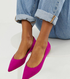 Остроносые балетки цвета фуксия ASOS DESIGN Latch - Розовый