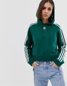 Зеленый короткий худи adidas Originals adicolor - Зеленый