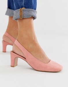 Туфли на среднем каблуке с ремешком на пятке ASOS DESIGN Serpent - Розовый