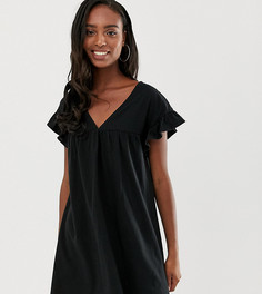 Меланжевое свободное платье мини ASOS DESIGN Tall - Черный