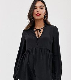 Свободный топ с длинными рукавами и завязкой ASOS DESIGN Maternity - Черный