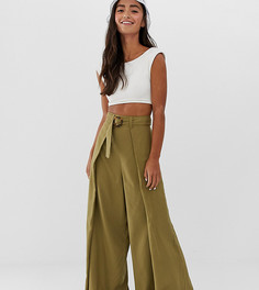 Широкие пляжные брюки хаки Monki - Зеленый