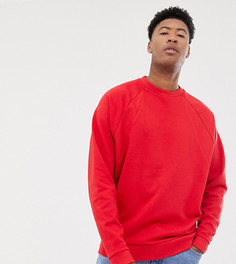 Красный oversize-свитшот с отделкой в рубчик ASOS DESIGN tall - Красный