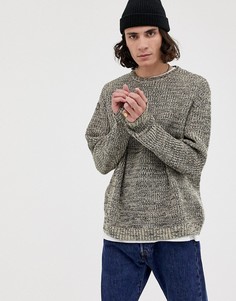 Светло-бежевый вязаный oversize-джемпер в рубчик ASOS DESIGN - Кремовый