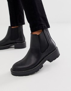 Черные ботинки со строчками Pull&bear - Черный