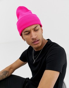 Неоново-розовая шапка-бини ASOS DESIGN - Розовый