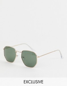 Круглые солнцезащитные очки в золотистой оправе Reclaimed Vintage Inspired эксклюзивно для ASOS - Золотой