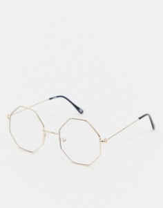Очки в золотистой восьмиугольной оправе Reclaimed Vintage Inspired эксклюзивно для ASOS - Золотой