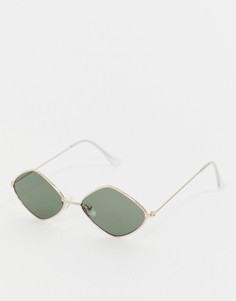 Солнцезащитные очки в золотистой оправе с оригинальным дизайном Reclaimed Vintage Inspired эксклюзивно для ASOS - Золотой