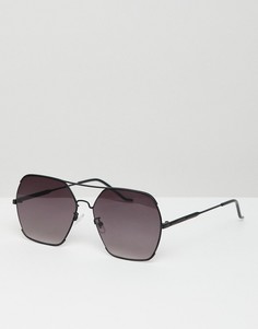 Черные квадратные солнцезащитные очки с фиолетовыми стеклами Jeepers Peepers - Черный
