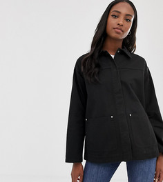 Выбеленная хлопковая куртка ASOS DESIGN Tall - Черный