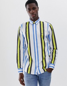 Рубашка на пуговицах классического кроя в полоску колор блок ограниченной серии Tommy Hilfiger - Синий