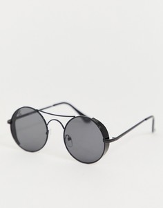 Круглые солнцезащитные очки в черной оправе Jeepers Peepers - Черный