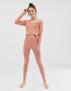 Комбинируемые трикотажные леггинсы в рубчик ASOS DESIGN - Розовый