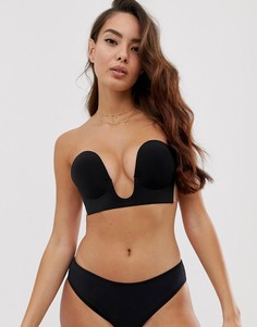 Клеящийся бюстгальтер с глубоким вырезом и чашечками A-D от ASOS DESIGN - Черный