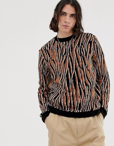 Свободный джемпер с узором зебра ASOS DESIGN - Коричневый