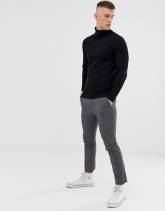 Черная водолазка с длинными рукавами и отворачивающимся воротником ASOS DESIGN - Черный