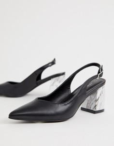 Черные туфли с ремешком на пятке New Look - Черный